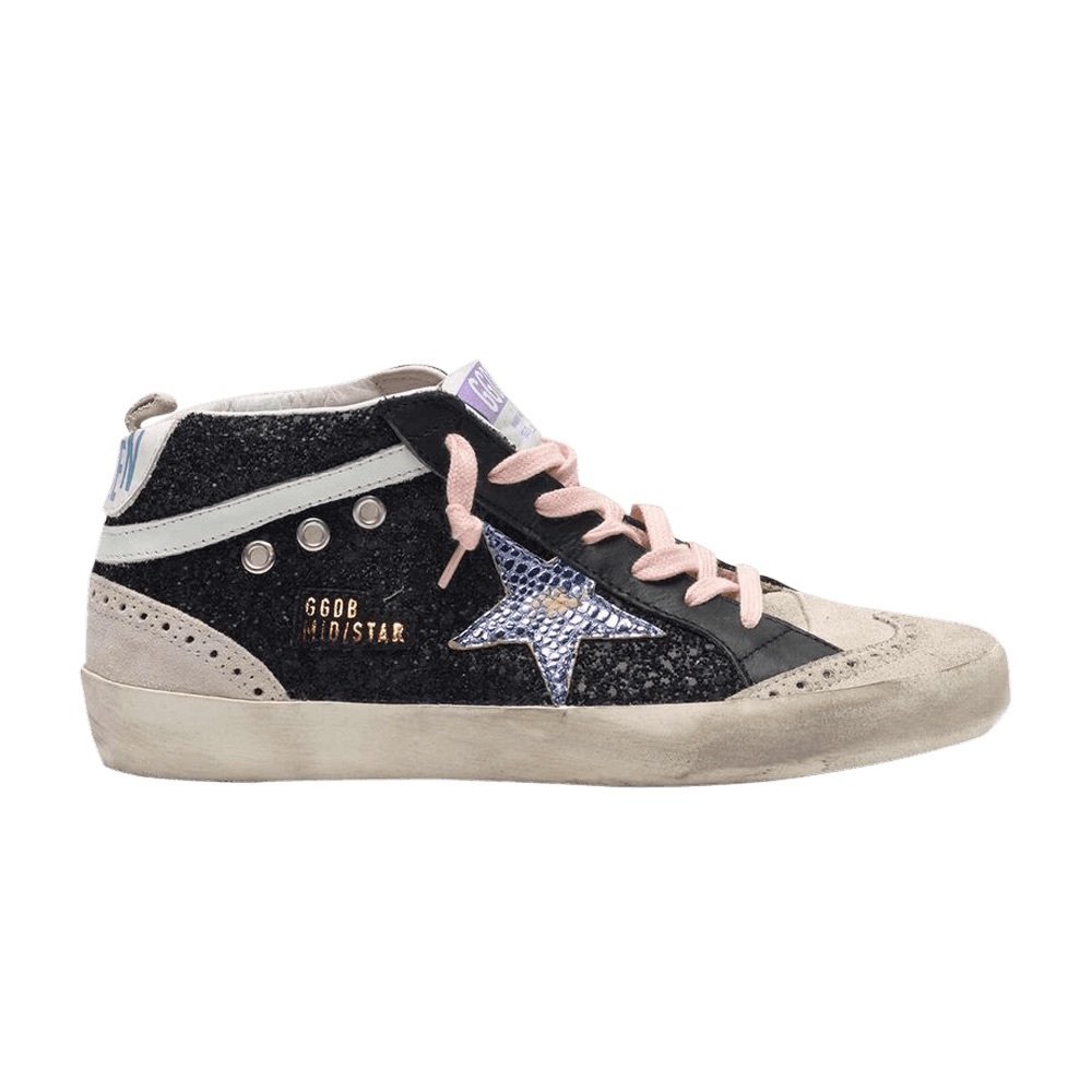Golden Goose Women’s Mid Star in Black Glitter Iridescent | Size EU 38/US 8